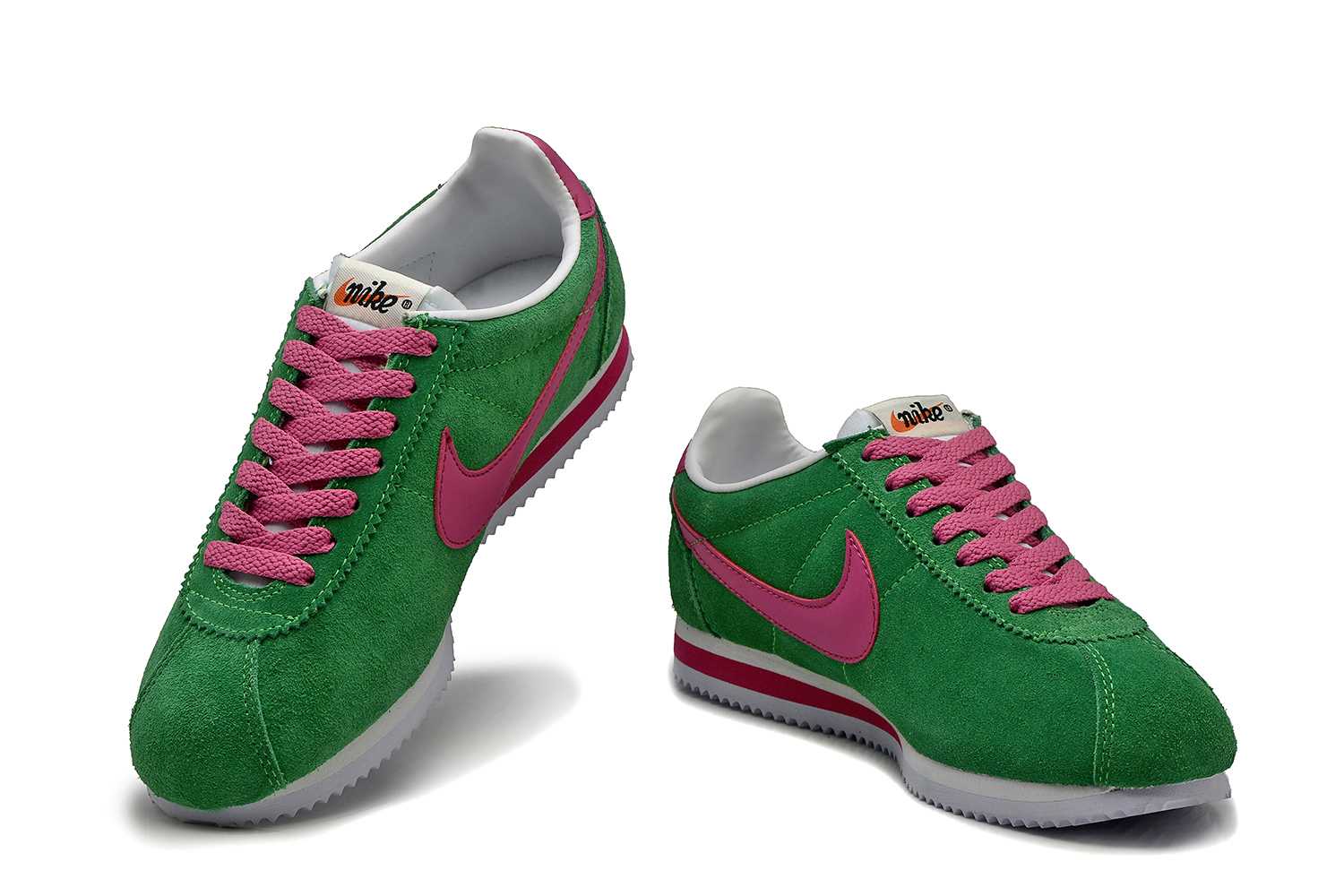 Nike Cortez Fur femme nike cortez discount green pink nouveau style